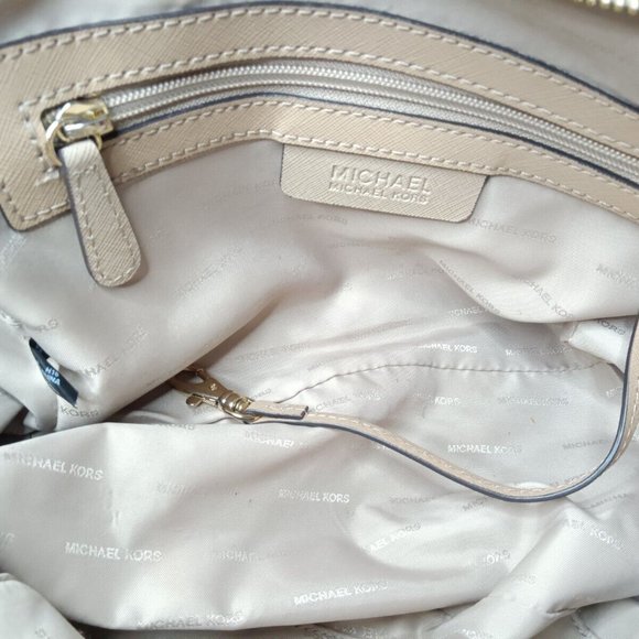 Michael Kors Jet Set Travel Medium Satchel Dark Camel Saffiano Leather MSRP $298 - Picture 7 of 7